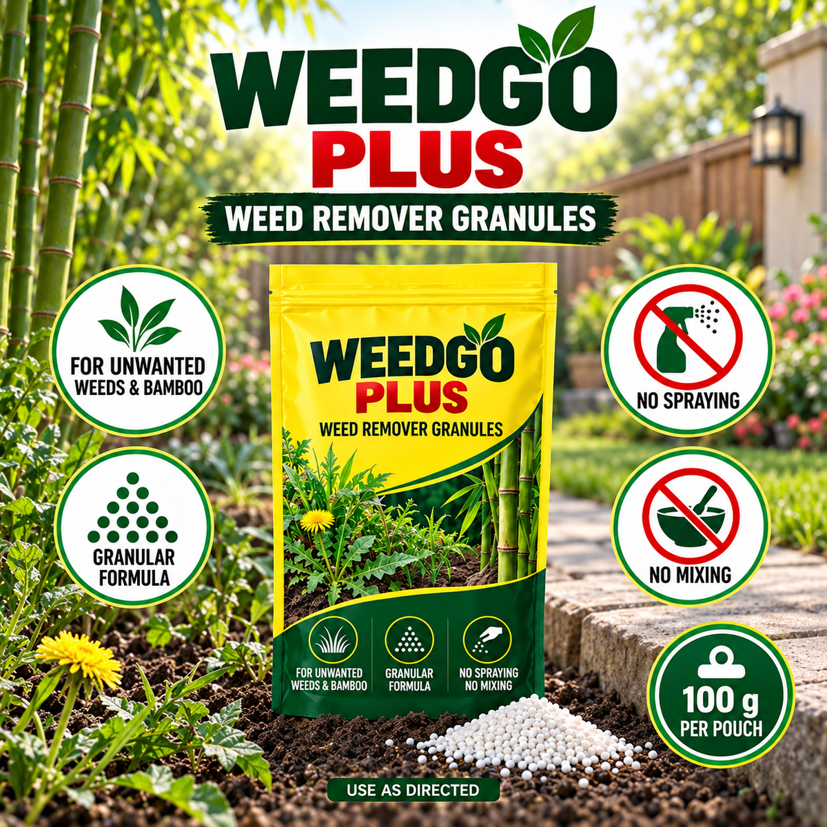 WeedGo Plus™ Weed Remover Granules – For Unwanted Weeds & Bamboo | Buy 1 Get 1 Free