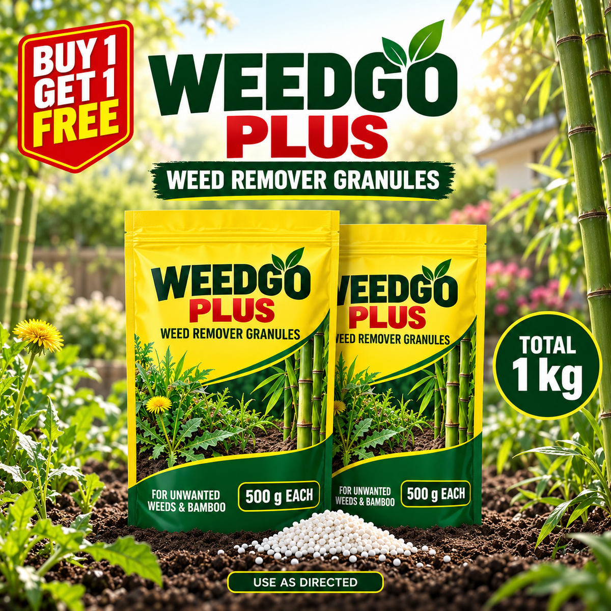 WeedGo Plus™ Weed Remover Granules – For Unwanted Weeds & Bamboo | Buy 1 Get 1 Free