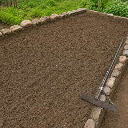 Same garden bed after surface clearing